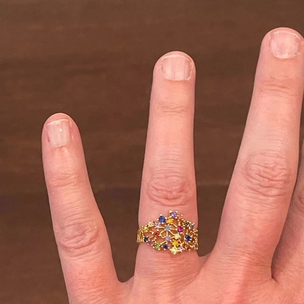 nwot anthropologie raini Multicolor cocktail Ring os